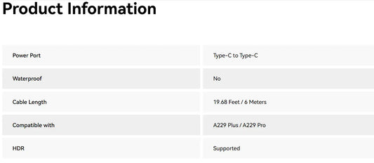 A229 Plus and A229 Pro Rear Camera Replacement with Cord and Adhesive Sticker