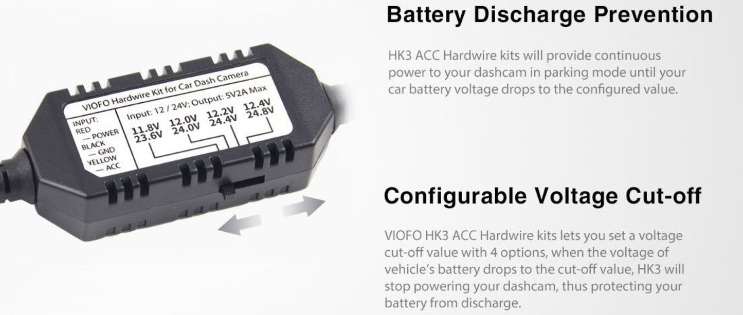 VIOFO Type-C HK4 Hardwire Kit with 8pcs Full Set Fuse for A329/A229/A119MINI2/A139/T130/WM1