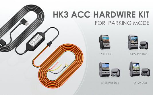 Mini 3 WIRES HK3 ACC HARDWIRE KIT WITH TWO FUSE TAPE  PARKING MODE CABLE FOR A119V3 A129 DUO A129 DUO IR A129 PLUS DUO A129 PRO DUO