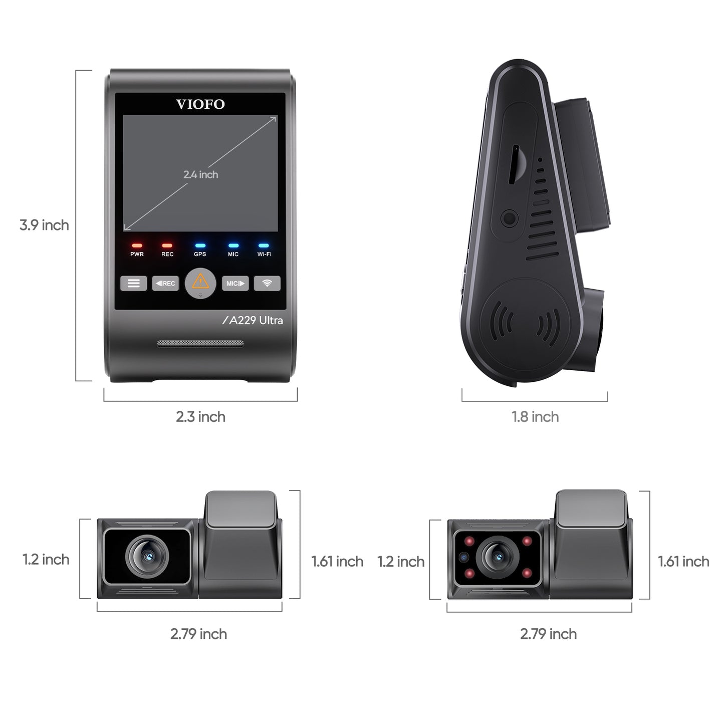 VIOFO A229 Ultra 3CH 4K Front+4K Rear+1080P Fisheye Cabin Dashcam with Triple Sony STARVIS 2 Sensors, 3-Channel HDR, Ultra Fast 5GHz Wi-Fi & Precise GPS, Smart Voice Control