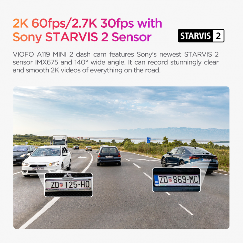 VIOFO A119 MINI 2 VOICE CONTROL 2K 60FPS 5GHZ WIFI DASH CAMERA WITH SONY STARVIS 2 IMAGE SENSOR HDR SUPER NIGHT SENSIBILITY
