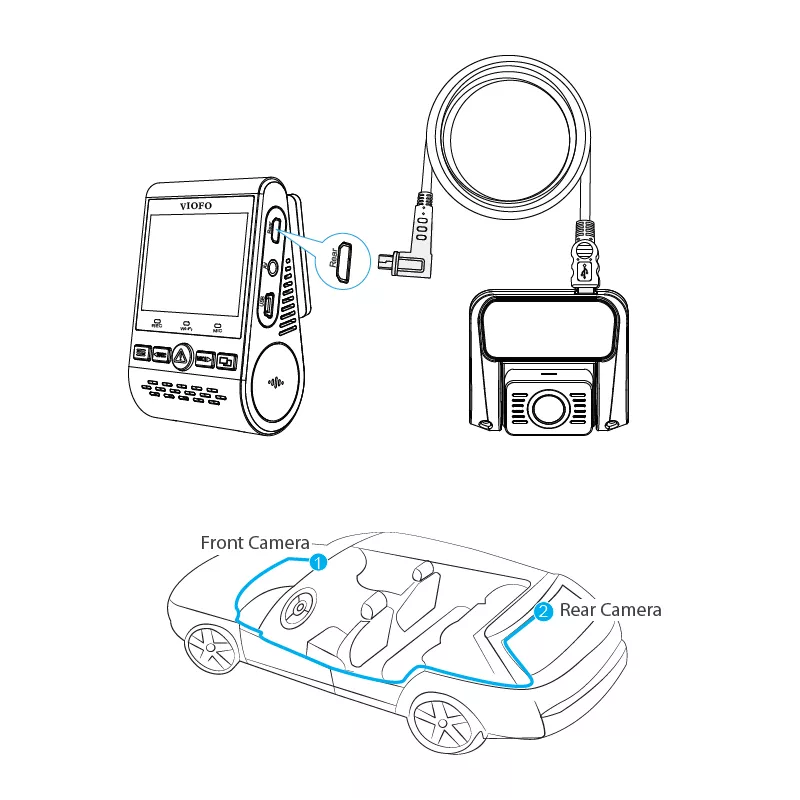 VIOFO Rear Camera Cable 8 Meter Length for A129 Duo, A129 Duo IR and A129 Pro Duo Dashcam