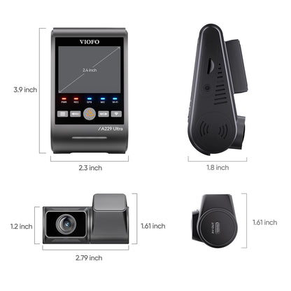VIOFO A229 Ultra 2CH 4K Front+4K Rear Dashcam with Dual Sony STARVIS 2 Sensors, 2-Channel 4K HDR, Ultra Fast 5GHz Wi-Fi & Precise GPS, Smart Voice Control