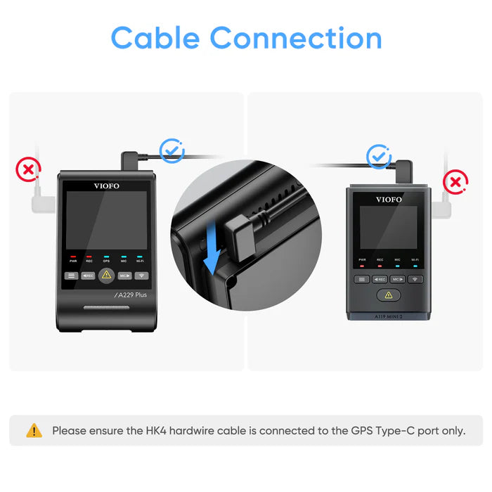 VIOFO Type-C HK4 Hardwire Kit with 8pcs Full Set Fuse for A329/A229/A119MINI2/A139/T130/WM1