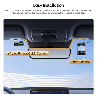 VIOFO RNF210 1080P Infrared Fisheye Cabin Camera with 1M Jack Plug Cable and Sticker for A229 Plus/A229 Pro/A229 Ultra