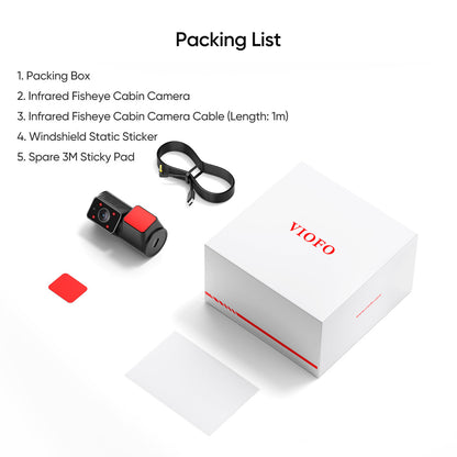 VIOFO RNF210 1080P Infrared Fisheye Cabin Camera with 1M Jack Plug Cable and Sticker for A229 Plus/A229 Pro/A229 Ultra
