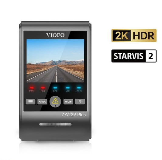 VIOFO A229 Plus 1CH 2K HDR Front Dash Cam with Sony STARVIS 2 IMX675 Sensor Voice Control 5GHz WiFi Ultra-Precise GPS