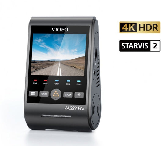 VIOFO A229 PRO 1CH 4K HDR Front Dash Cam with Sony STARVIS 2 IMX678 8MP Sensor Super Night Vision Voice Control 5GHz WiFi GPS