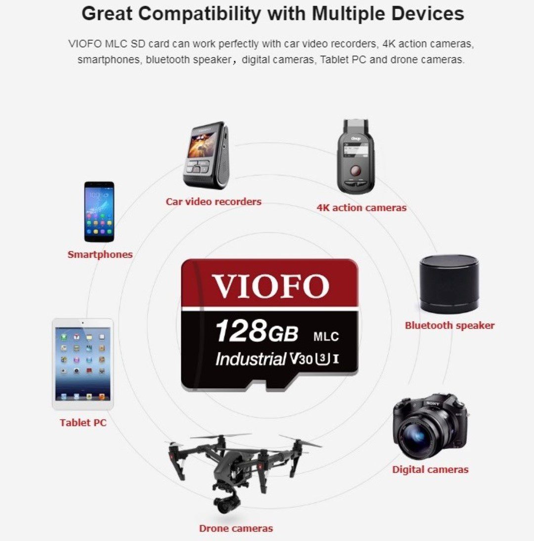 Viofo 128GB High Endurance Micro SD Memory Card for Action Cam Dashcam