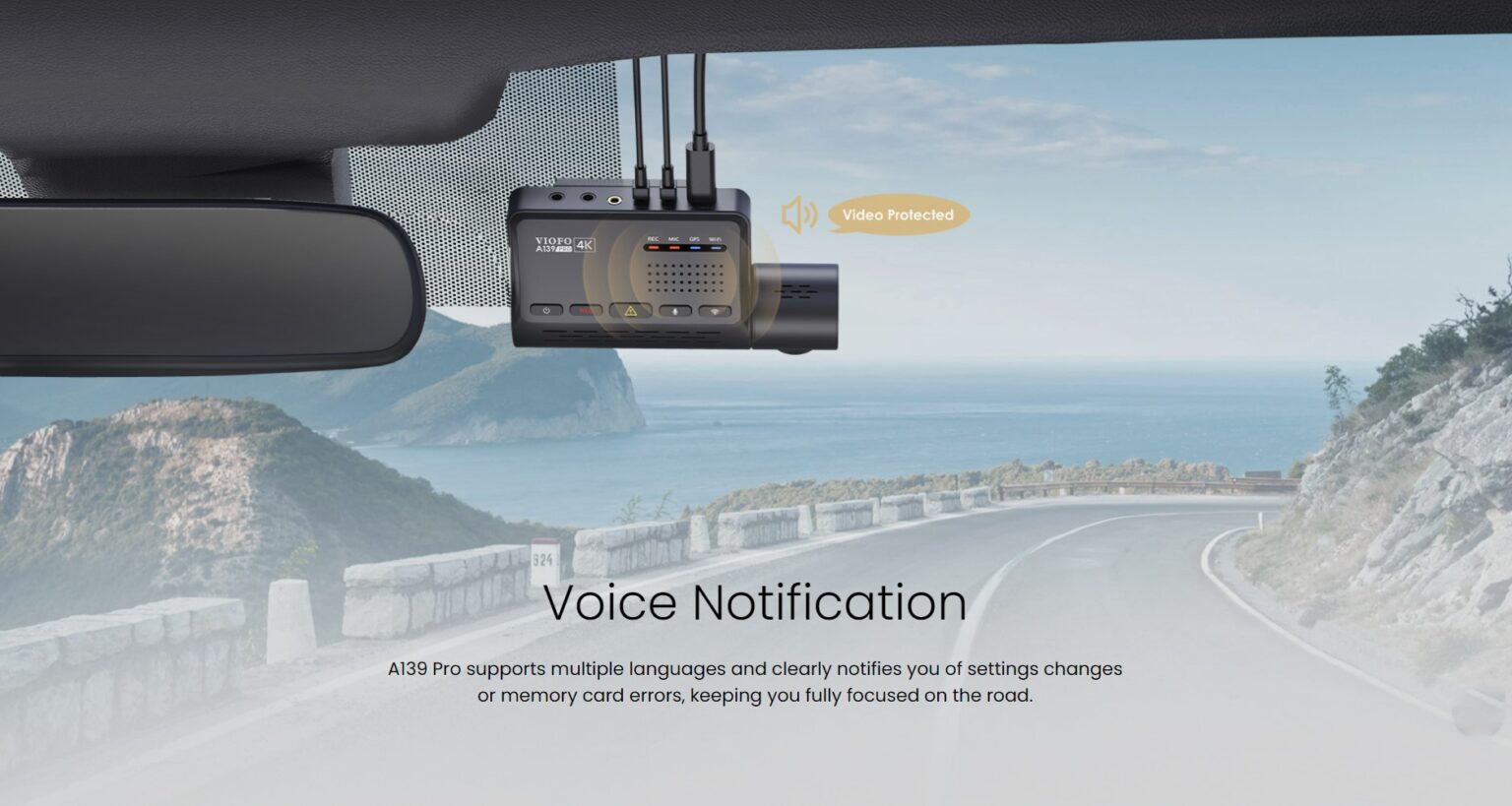VIOFO A139 PRO 1CH FIRST 4K HDR WITH SONY STARVIS 2 SENSOR FRONT BUILTIN 5GHZ WIFI AND GPS
