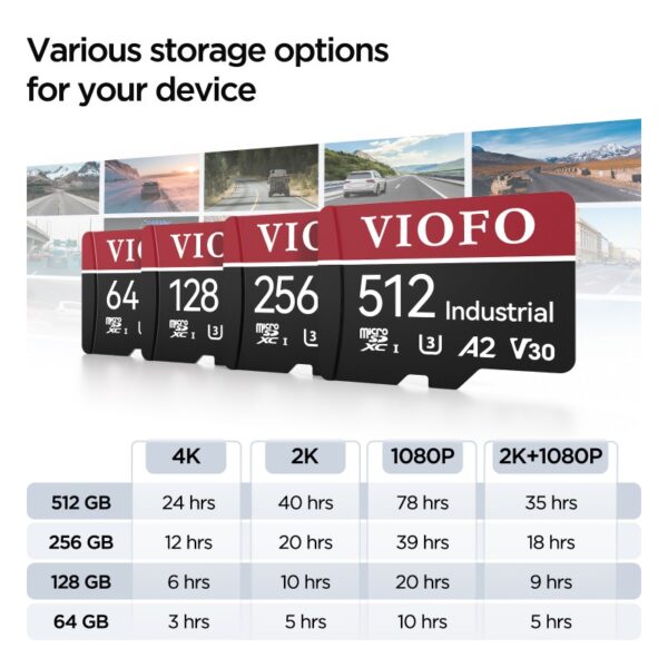 VIOFO 512GB PROFESSIONAL HIGH ENDURANCE MLC MICRO SD MEMORY CARD UHS-3 WITH ADAPTER - Image 4